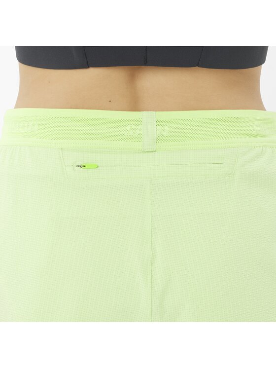 Salomon Salomon Szorty sportowe SENSE AERO SPLIT 3" W Zielony jasny Slim Fit