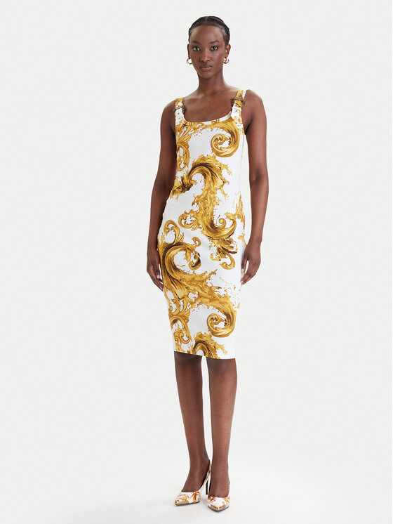 Versace Jeans Couture Versace Jeans Couture Kleid für den Alltag 80HAO943 JS550 Weiß Slim Fit