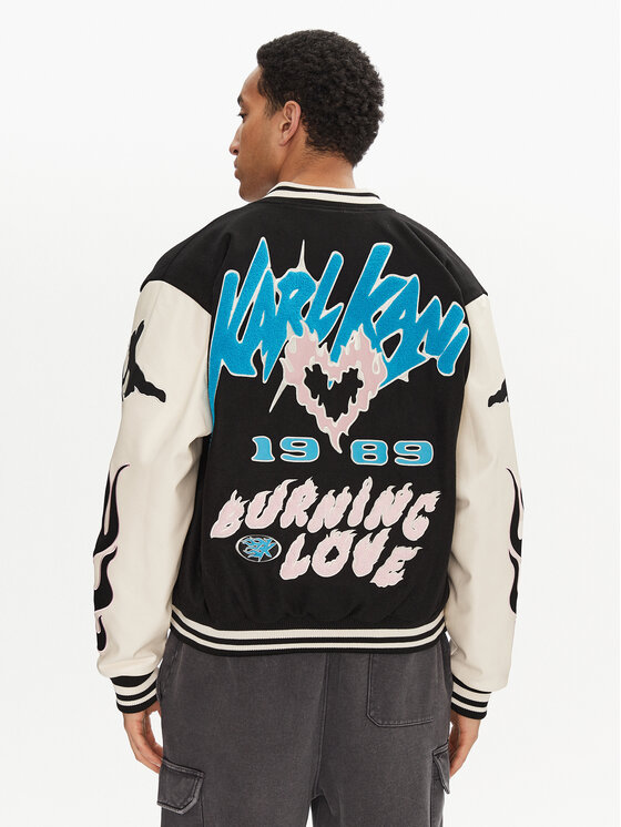 Karl Kani Karl Kani Bomber striukė Amor Flames 60750019 Juoda Regular Fit