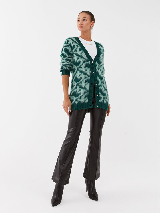 PINKO Pinko Pletena jopica Iguana 101712 A14L Zelena Regular Fit