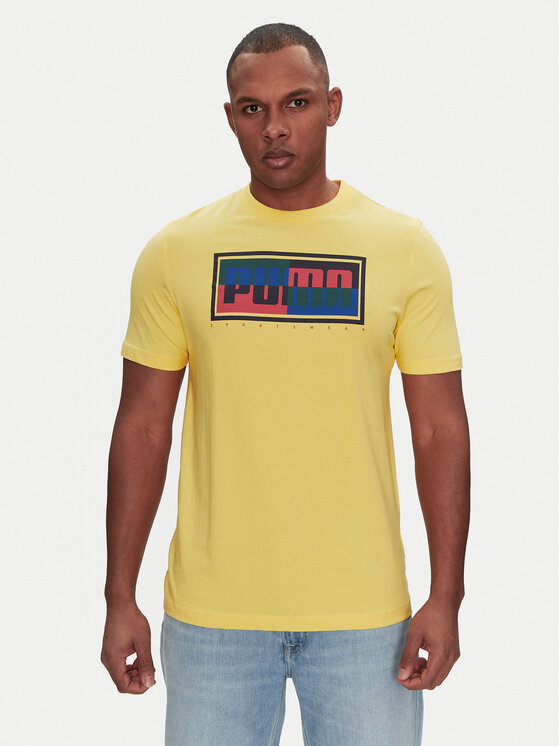 Puma Męski T-Shirt, rozmiar XXL, Żółty, Graphics Box 684827