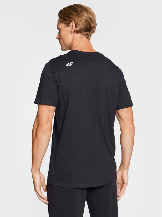 4F 4F T-Shirt H4Z22-TSM354 Granatowy Regular Fit