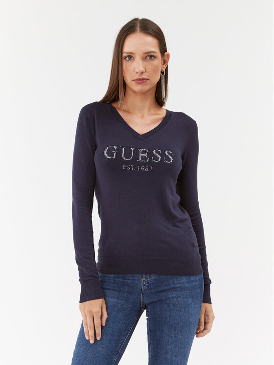 Guess Bluza W3BR24 Z2NQ2 Mornarsko Modra Regular Fit