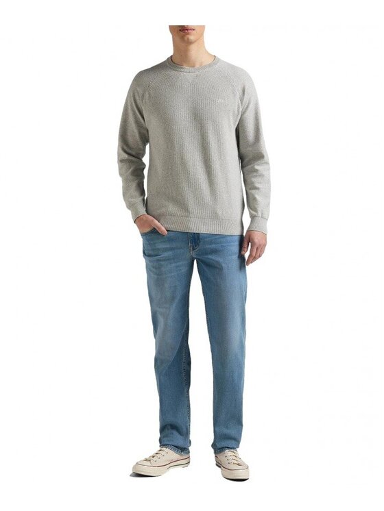 Lee Lee Sweter RAGLAN CREW KNIT Szary Regular Fit