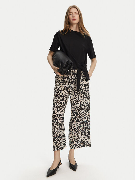 Weekend Max Mara Weekend Max Mara Kalhoty z materiálu Reed 2515131082 Černá Regular Fit