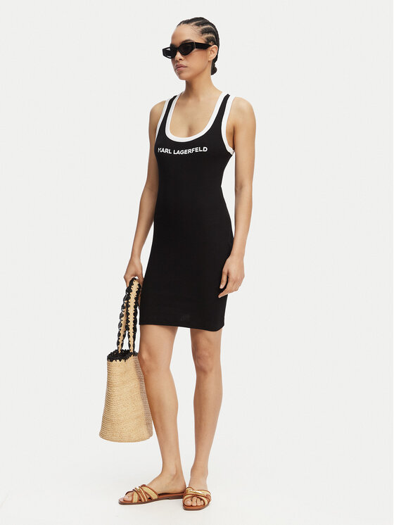 KARL LAGERFELD KARL LAGERFELD Повсякденна сукня B2W46087 Чорний Slim Fit