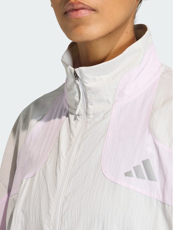 adidas adidas Kurtka do biegania 158804 Szary jasny Loose Fit