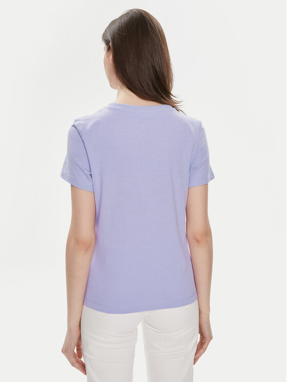 Guess - Tee Shirt Crop Femme V4GI00-I3Z14 Blanc Doré