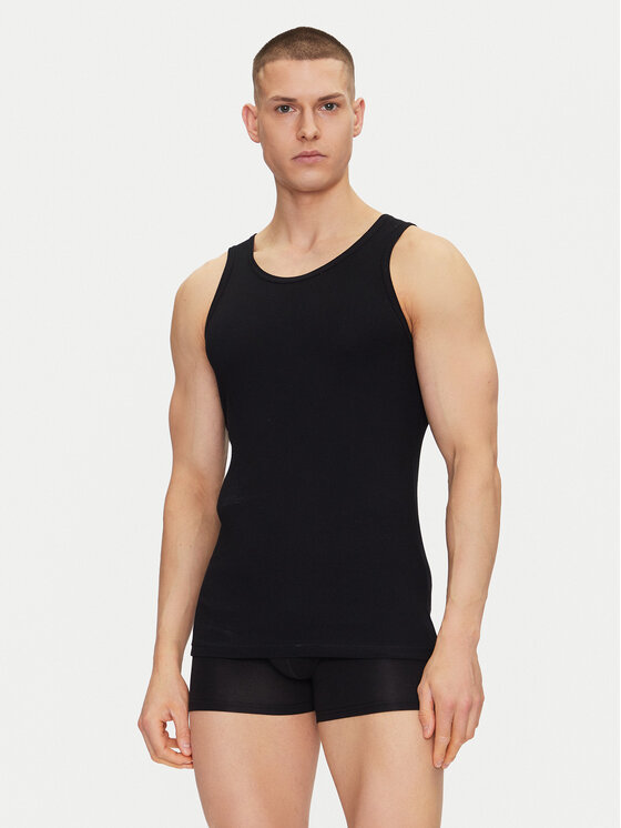 Resteröds Súprava 2 tank topov 7027 1 Čierna Slim Fit