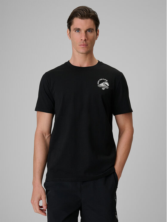 4F 4F T-Shirt CATCH THE WAVE Czarny Relaxed Fit