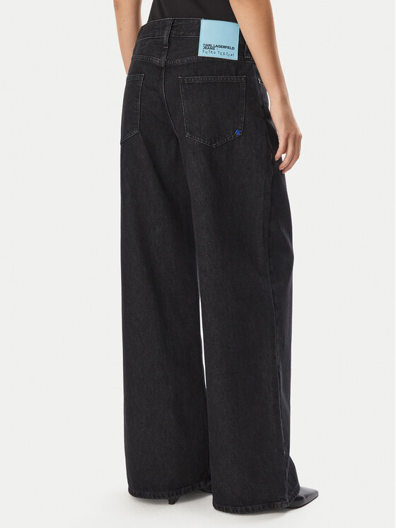 Karl Lagerfeld Jeans Karl Lagerfeld Jeans Jeansy B4W10111 Czarny Wide Leg