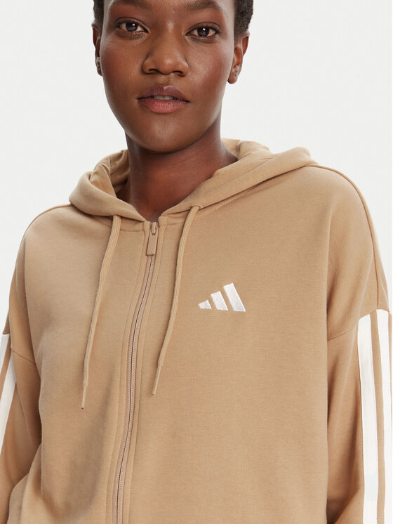 adidas adidas Džemperis ar kapuci Essentials 3-Stripes JY3133 Bēšs Regular Fit
