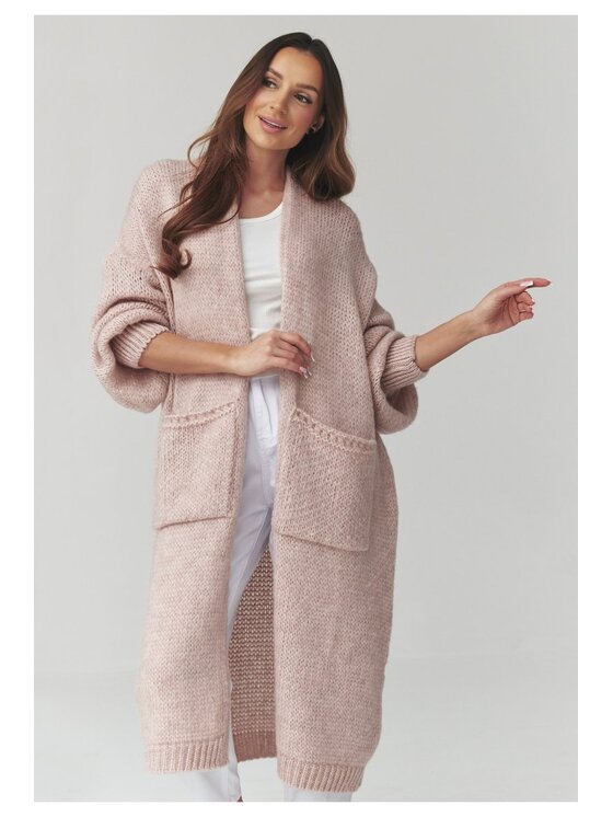 Makadamia Makadamia Sweter S172 Różowy Loose Fit
