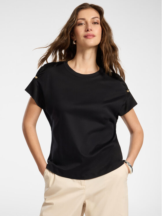 Elena Mirò Elena Mirò T-Shirt G066Z100589N033 Czarny Regular Fit