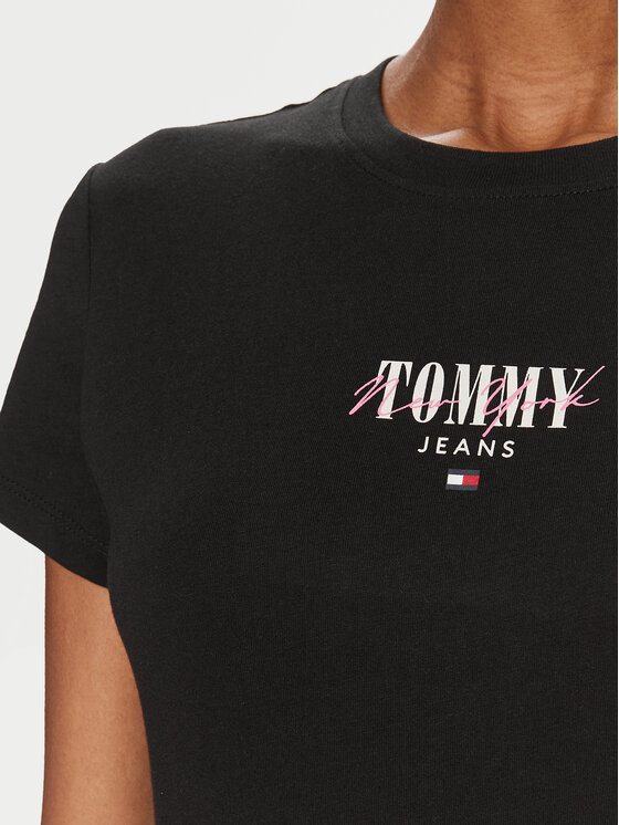 Tommy Jeans Tommy Jeans Majica Essential DW0DW17839 Črna Slim Fit