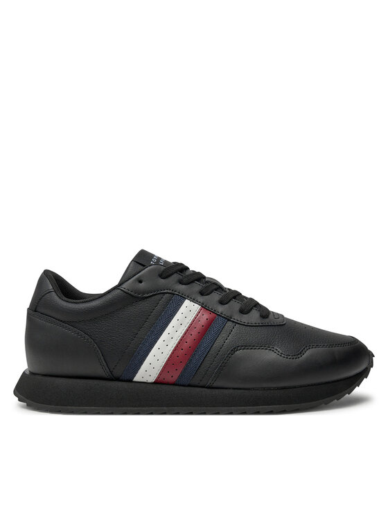 Tommy Hilfiger Superge Runner Evo Lth Mix Ess FM0FM05121 Črna