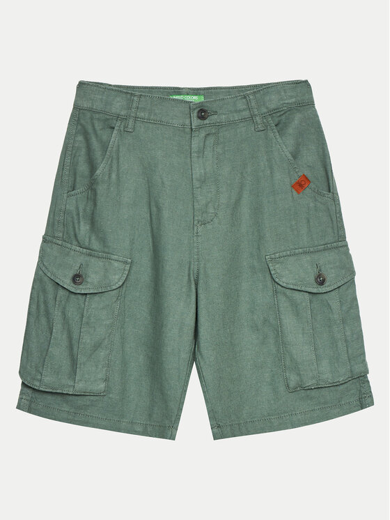 United Colors Of Benetton United Colors Of Benetton Bavlnené šortky 424RC902X Zelená Regular Fit