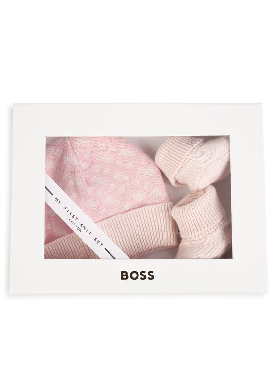 BOSS Boss Комплект шапка и чорапи J98423 Розов