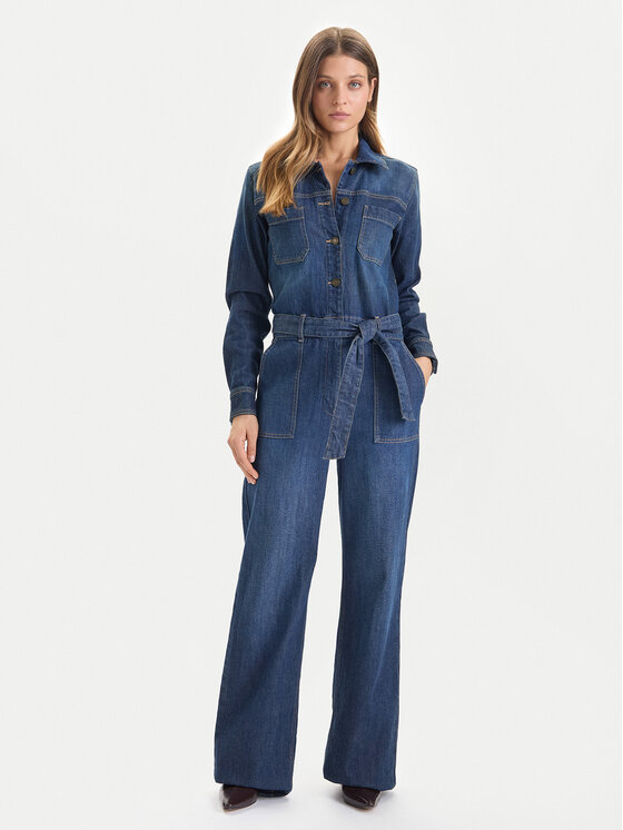 Guess Jeans Guess Jeans Kezeslábas W5BD97 D0026 Sötétkék Wide Leg