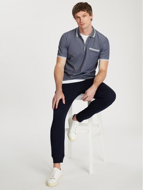 Cross Jeans Cross Jeans Polo 16088-001 Granatowy Regular Fit