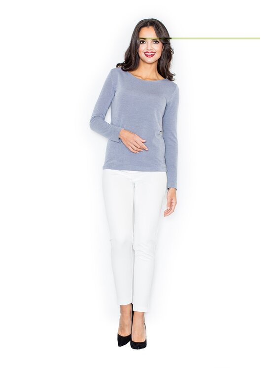 FIGL FIGL Sveter M244 Sivá Regular Fit