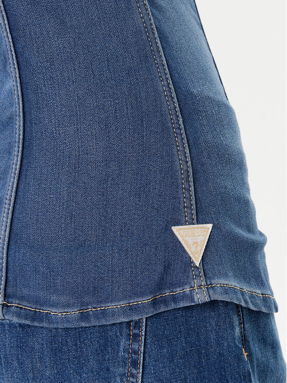 Guess Guess džínsová košeľa W5YH63 D0781 Modrá Regular Fit