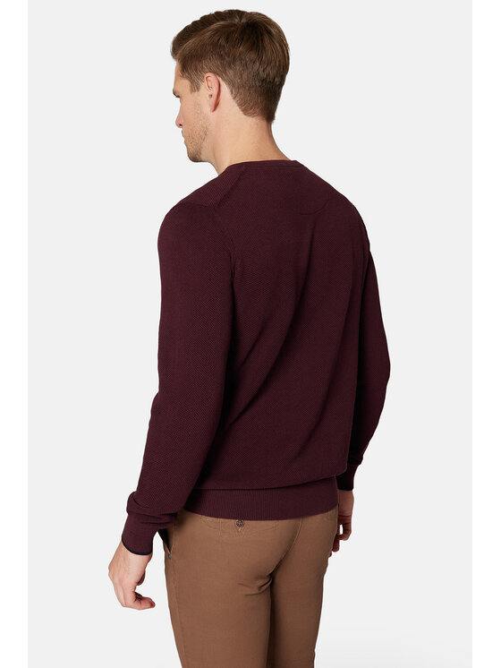 Lancerto Lancerto Sweter Clive SW073223000093 Bordowy Regular Fit