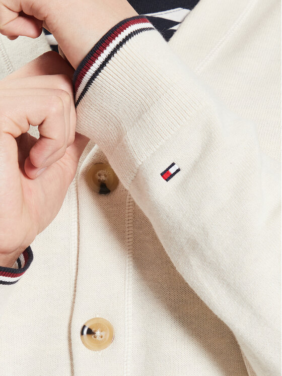 Tommy Hilfiger Tommy Hilfiger Cardigan MW0MW32038 Écru Regular Fit