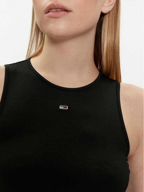 Tommy Jeans Tommy Jeans Top DW0DW17893 Črna Slim Fit