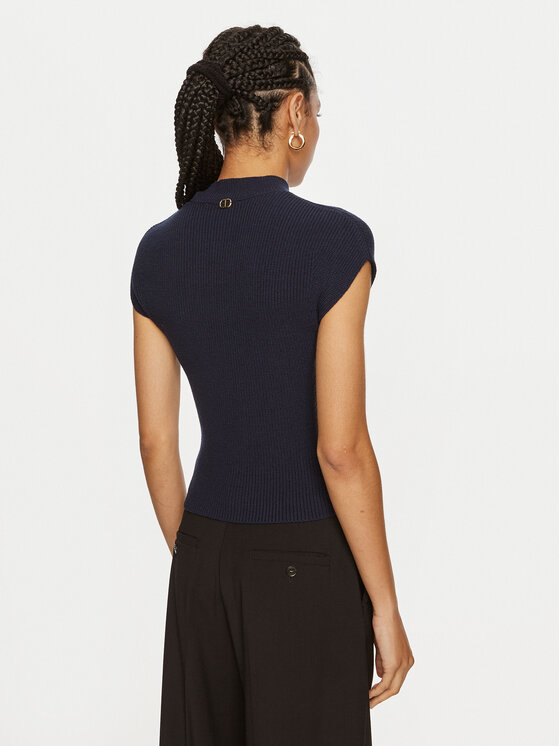 TWINSET TWINSET Majica 242TP3110 Tamnoplava Slim Fit