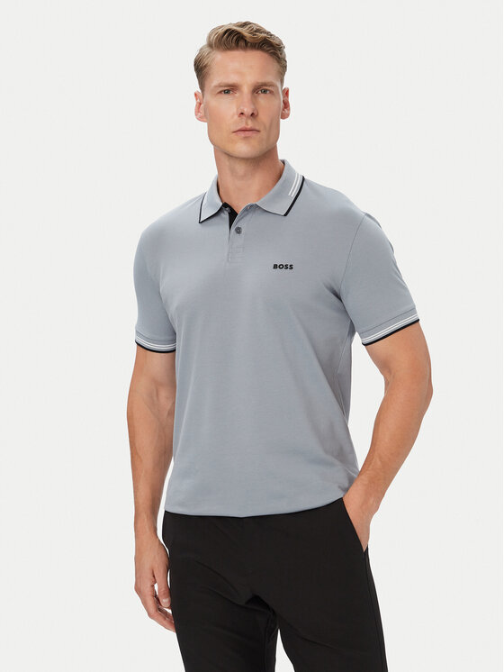 BOSS Tricou polo Paul 50506193 Gri Regular Fit