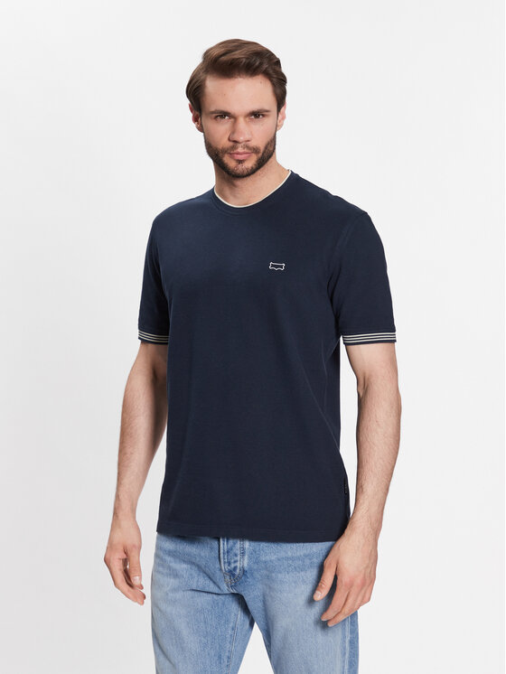 sisley t-shirt 3b2zs102f bleu marine regular fit