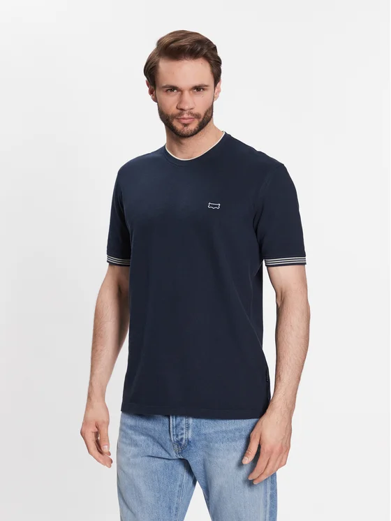 Sisley T-Shirt 3B2ZS102F Dunkelblau Regular Fit