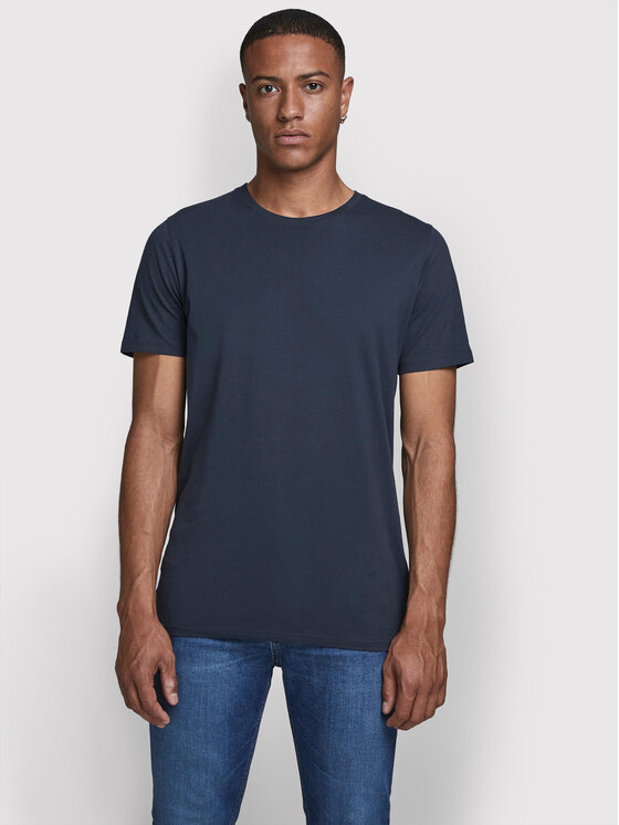 Jack&Jones T-krekls Orrganic Basic 12156101 Tumši zils Slim Fit