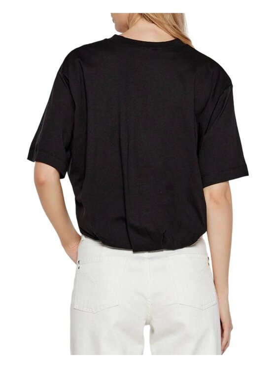 PINKO PINKO T-Shirt Torrone t-shirt jersey logo Czarny Cropped Fit