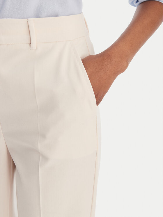 Marella Marella Текстилни панталони Pagina 2613131081 Кремав Slim Fit