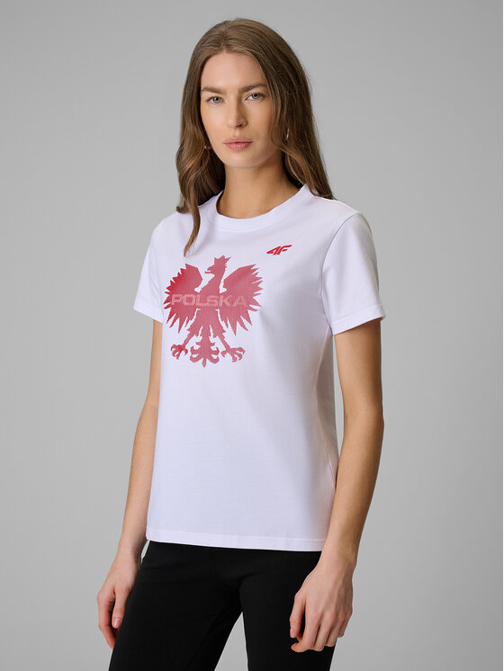 4F 4F T-Shirt STREFA KIBICA Biały Regular Fit