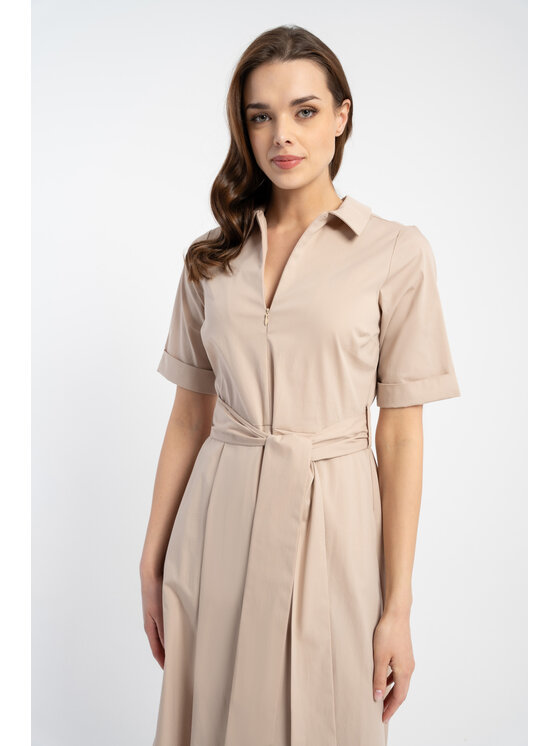 CLICK CLICK Letné šaty 60-6091 Béžová Reglan Fit