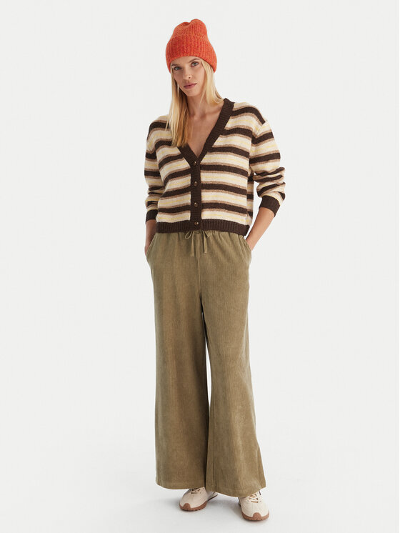 Roxy Roxy Kalhoty z materiálu Lekeito Pant Knit ERJNP03691 Zelená Regular Fit