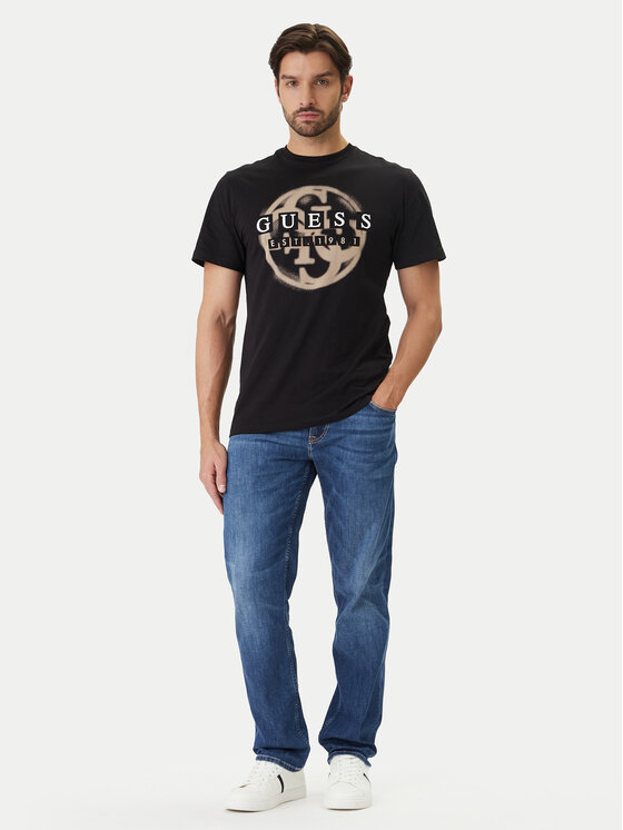 Guess Guess Tricou M6GI09 K2989 Negru Regular Fit