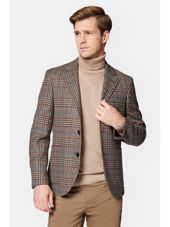 Lancerto Lancerto Marynarka Ellada MA099223000004 Beżowy Slim Fit