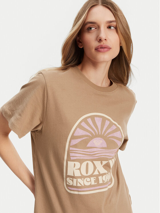 Roxy Roxy Tričko ERJZT05912 Hnedá Regular Fit