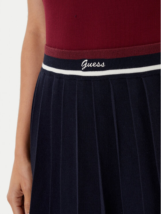 Guess Guess Rakott szoknya V5BD02 Z1152 Sötétkék Regular Fit