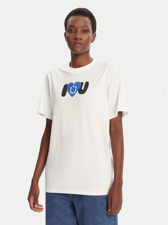 HUGO HUGO Tricou Vintage 50545053 Écru Loose Fit