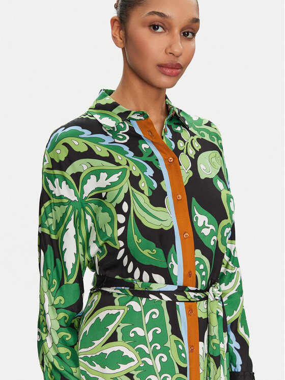 LOLA CASADEMUNT LOLA CASADEMUNT Φόρεμα πουκάμισο MS2516019 Πράσινο Regular Fit