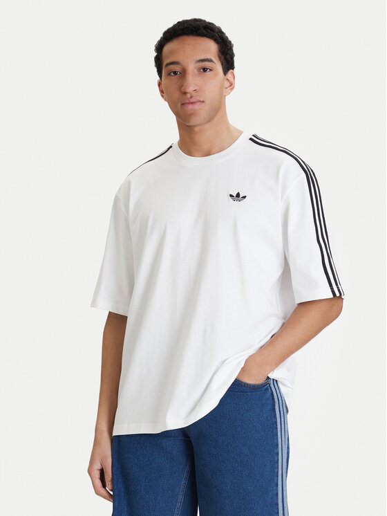 adidas Tricou adicolor 3-Stripes KD4096 Alb Oversize