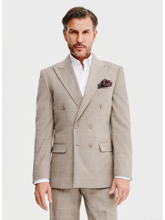 Pako Lorente Pako Lorente Marynarka P25SP-3G-001 Beżowy Slim Fit