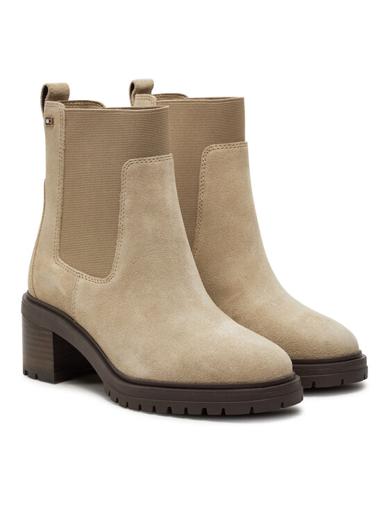 Tommy Hilfiger Tommy Hilfiger Kotníková obuv s elastickým prvkem FW0FW08429 Béžová