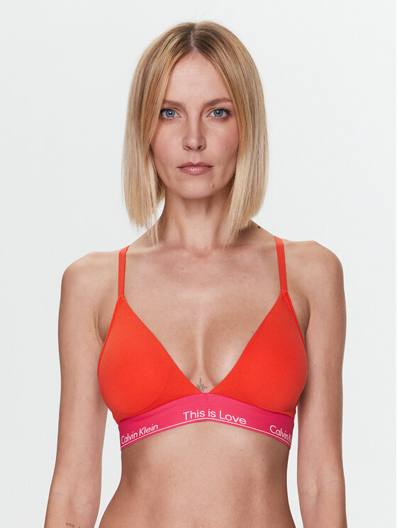 Calvin Klein Underwear Bralette krūšturis Light Lined 000QF7282E Sarkans