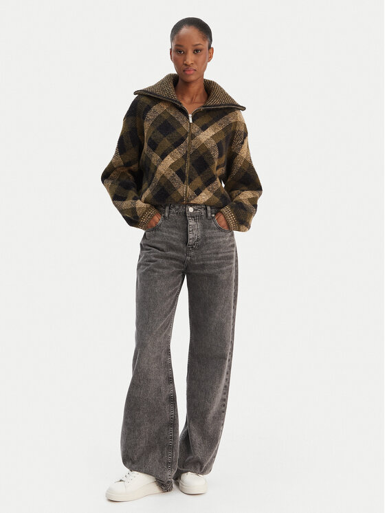 ONLY ONLY Pletena jopica Maroon 15358211 Zelena Regular Fit